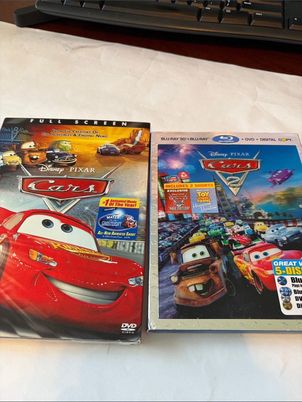 Disney Pixar Cars & Cars 2 DVD/Blu-ray Cars New Cars2 opened original paperwork